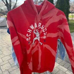 Phillies Hoodie with Graphic Print -Schwarbomb size adult small